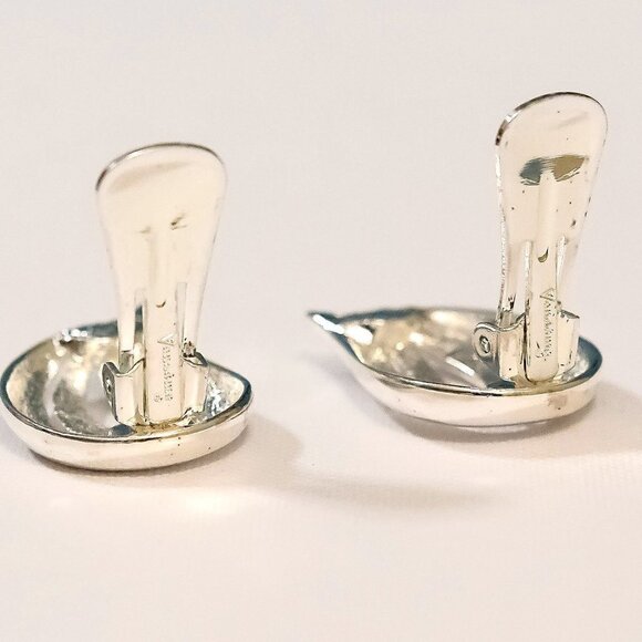 Vintage VENDOME Clip On Earrings Silver Tone - Picture 6 of 6